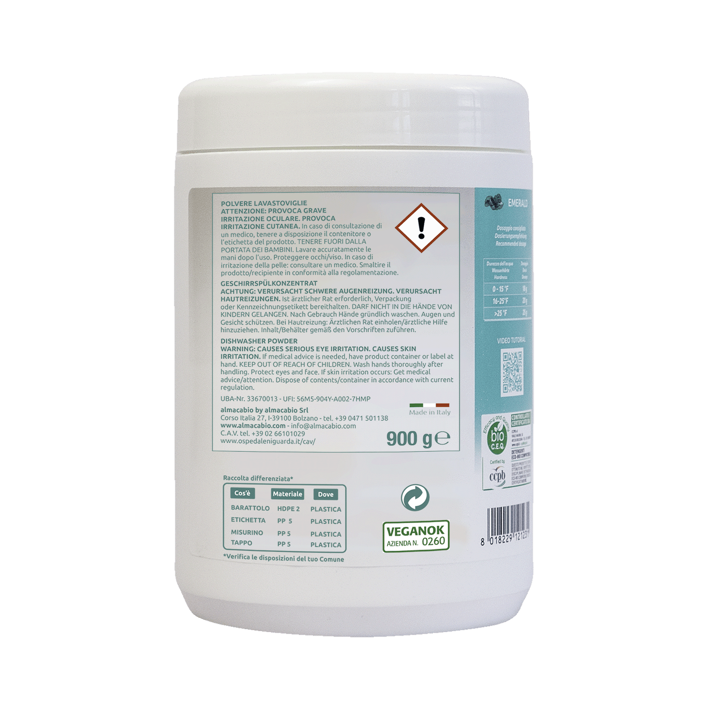 Lavastoviglie polvere secchiello - 900 g