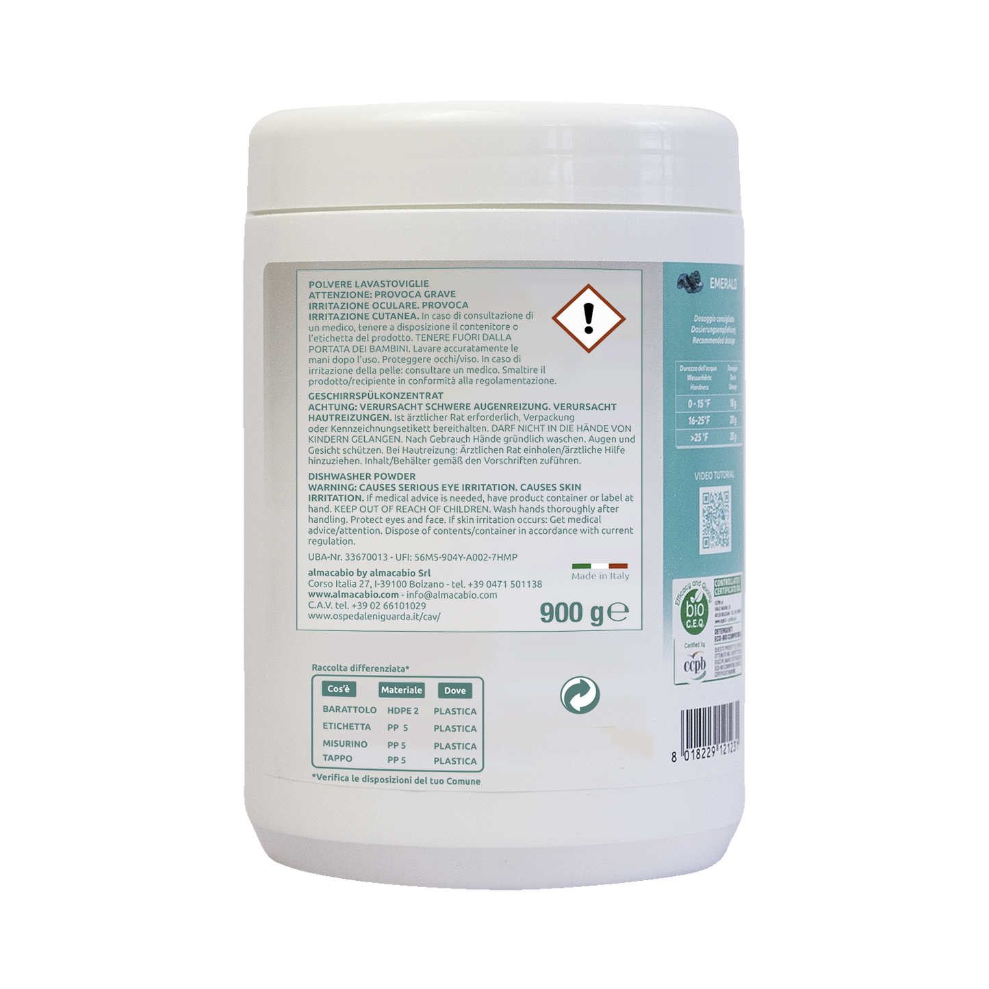 Lavastoviglie polvere secchiello - 900 g